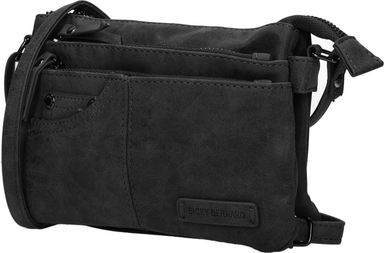 Bicky Bernard  Bicky bernard schoudertas 2 Vaks tasje - telefoontas zwart Bicky Bernard  Bicky bernard schoudertas 2 Vaks tasje - telefoontas zwart