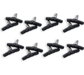 Discountershop 8 set Universele Rubberen Fiets V Remblokken Set - 8 Paar – 16 Stuks – 70mm | Rubber Remblokjes | Fietsen Remblok | Remblokkenset | Remblokset Geschikt voor Mountainbike, Stadsfiets, Vouwfiets en Tourfiets