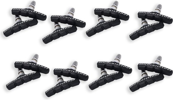 Discountershop 8 set Universal Rubber Bicycle V Brake Pads Set - 8 Pairs - 16 Pieces - 70mm | Rubber Brake Pads | Cycling Brake Pad | Brake pad set | Brake pad set Suitable for mountain bike, city bike, folding bike and touring bike Discountershop 8 set Universal Rubber Bicycle V Brake Pads Set - 8 Pairs - 16 Pieces - 70mm | Rubber Brake Pads | Cycling Brake Pad | Brake pad set | Brake pad set Suitable for mountain bike, city bike, folding bike and touring bike