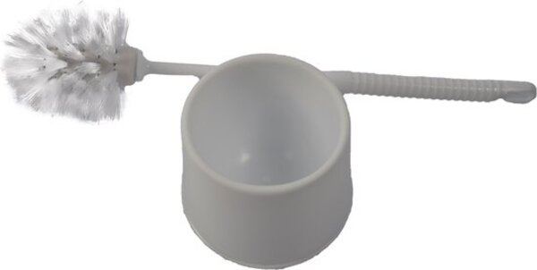 Merkloos 2x Toilet brush - Toilet brush plastic -Toilet brush in holder - Toilet brush holder - Toilet brush - brush - Stainless - White 10.5x 33x 6 cm Merkloos 2x Toilet brush - Toilet brush plastic -Toilet brush in holder - Toilet brush holder - Toilet brush - brush - Stainless - White 10.5x 33x 6 cm