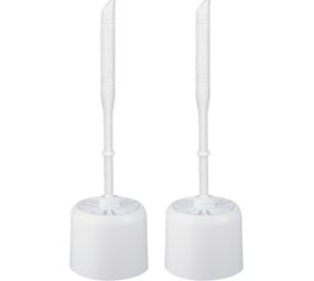 Merkloos Toiletborstel 2 stuks - Wcborstel kunststof -Toiletborstel in houder - Toiletborstelhouder - Wc borstel - borstel - Roestvrij - Wit 10.5x 33x 6 cm Merkloos Toiletborstel 2 stuks - Wcborstel kunststof -Toiletborstel in houder - Toiletborstelhouder - Wc borstel - borstel - Roestvrij - Wit 10.5x 33x 6 cm