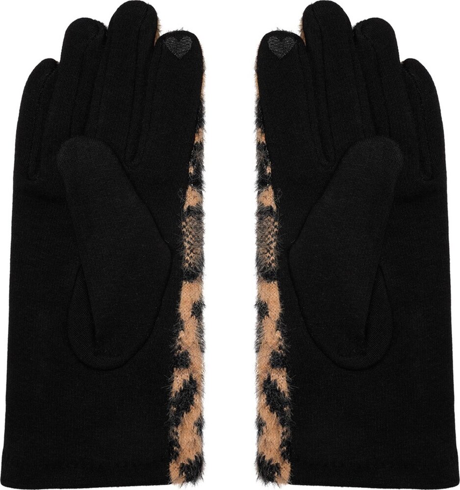 Merkloos Gloves Ladies panther print Gloves Warm Touch - Trendy gloves for winter look - gloves with fur trim - Gloves touchscreen - Copy