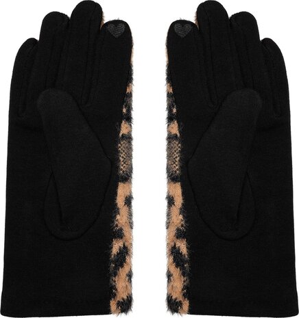 Merkloos Gloves Ladies panther print Gloves Warm Touch - Trendy gloves for winter look - gloves with fur trim - Gloves touchscreen - Copy