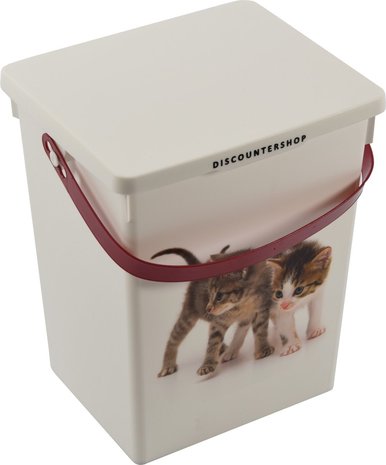 Discountershop 2 stuks Voedselcontainer Kattenbak en hondenbak-4liter - Kattencontainer - Katten- honden -Dierenvoederbox