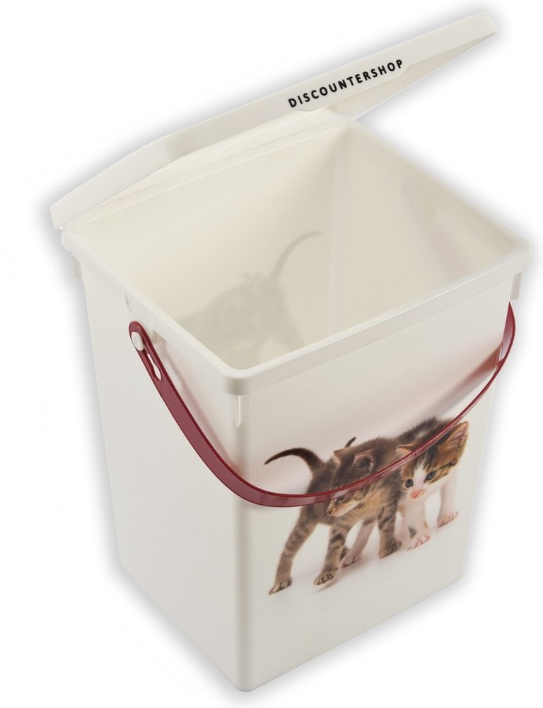 Discountershop 2 stuks Voedselcontainer Kattenbak en hondenbak-4liter - Kattencontainer - Katten- honden -Dierenvoederbox