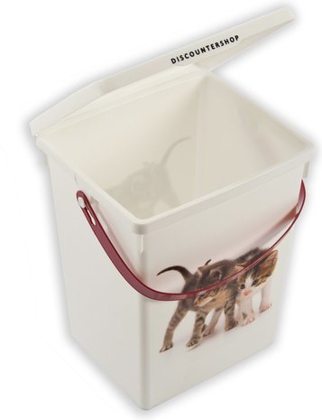 Discountershop 2 stuks Voedselcontainer Kattenbak en hondenbak-4liter - Kattencontainer - Katten- honden -Dierenvoederbox