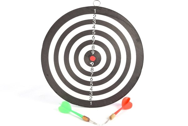 Merkloos Mini Dartboard - 22 cm - double sided - with 2darts Merkloos Mini Dartboard - 22 cm - double sided - with 2darts