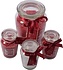 Set of 4 Delicious sweet scented candle in glass | berry Red/White | 10x15 cm XL 72/ S 11 burning hours Set of 4 Delicious sweet scented candle in glass | berry Red/White | 10x15 cm XL 72/ S 11 burning hours