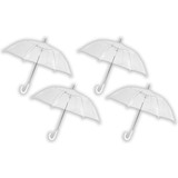 Discountershop Doorzichtige Koepelparaplu 100 cm - Transparant Trouwparaplu - Sterke Paraplu 4 stuks - Winddicht & Stevig Discountershop Doorzichtige Koepelparaplu 100 cm - Transparant Trouwparaplu - Sterke Paraplu 4 stuks - Winddicht & Stevig