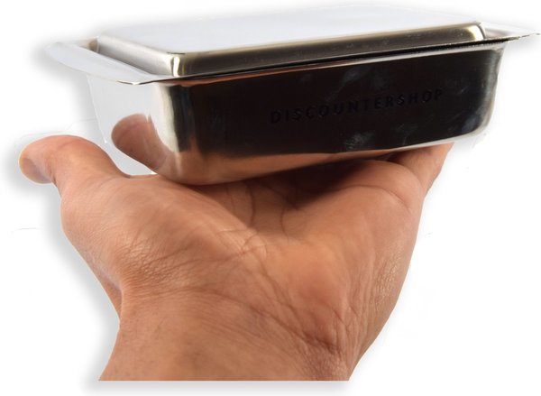 Discountershop Stainless Steel Butter Dish with Lid - 16x11x4.5cm - Butterbox for the Fridge - Dishwasher Safe - Multifunctional Container - Classic Butter Dishes for Kitchen and Restaurant