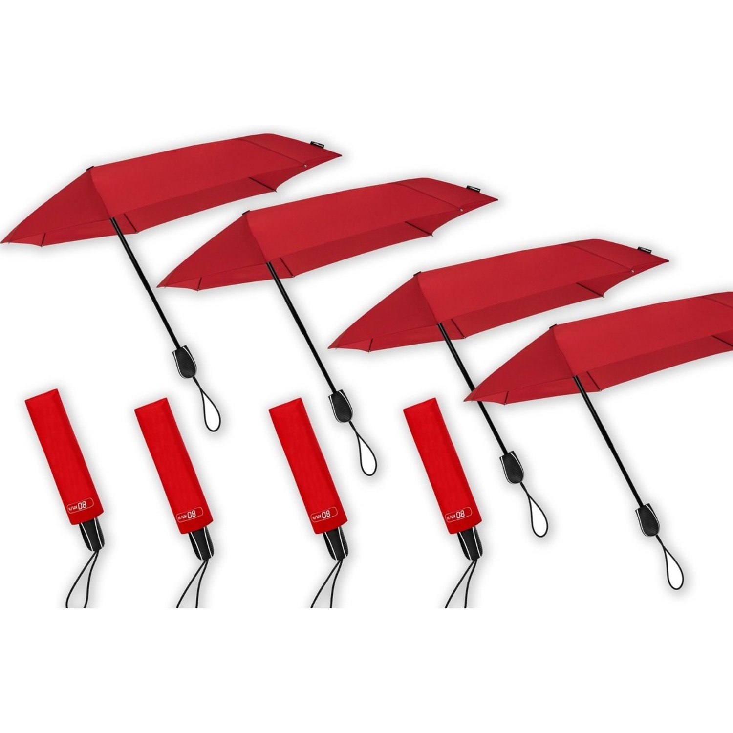 Neerduwen Adelaide bijtend Stormparaplu - Antistorm paraplu - Stormparaplu- STORM Aerodynamische  opvouwbare stormparaplu Rood - handopening - Discountershop.nl