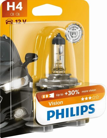 Philips Philips Vision Halogeenlamp - H4 Autolamp - 12V Philips Philips Vision Halogeenlamp - H4 Autolamp - 12V