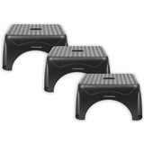 Discountershop 3 X Opstapkrukje Max. belastbaar gewicht 150 KG Opstapkrukje - opstapje/trappetje zwart met anti-slip -150 kg - oppervlak 45 x 31.5 cm