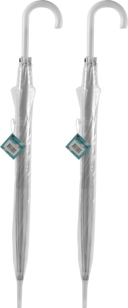 Discountershop Transparante Paraplu Bruiloft 100 cm - Doorzichtige Koepelparaplu - Bruidsparaplu 100 cm - 17 stuks Voordelpak