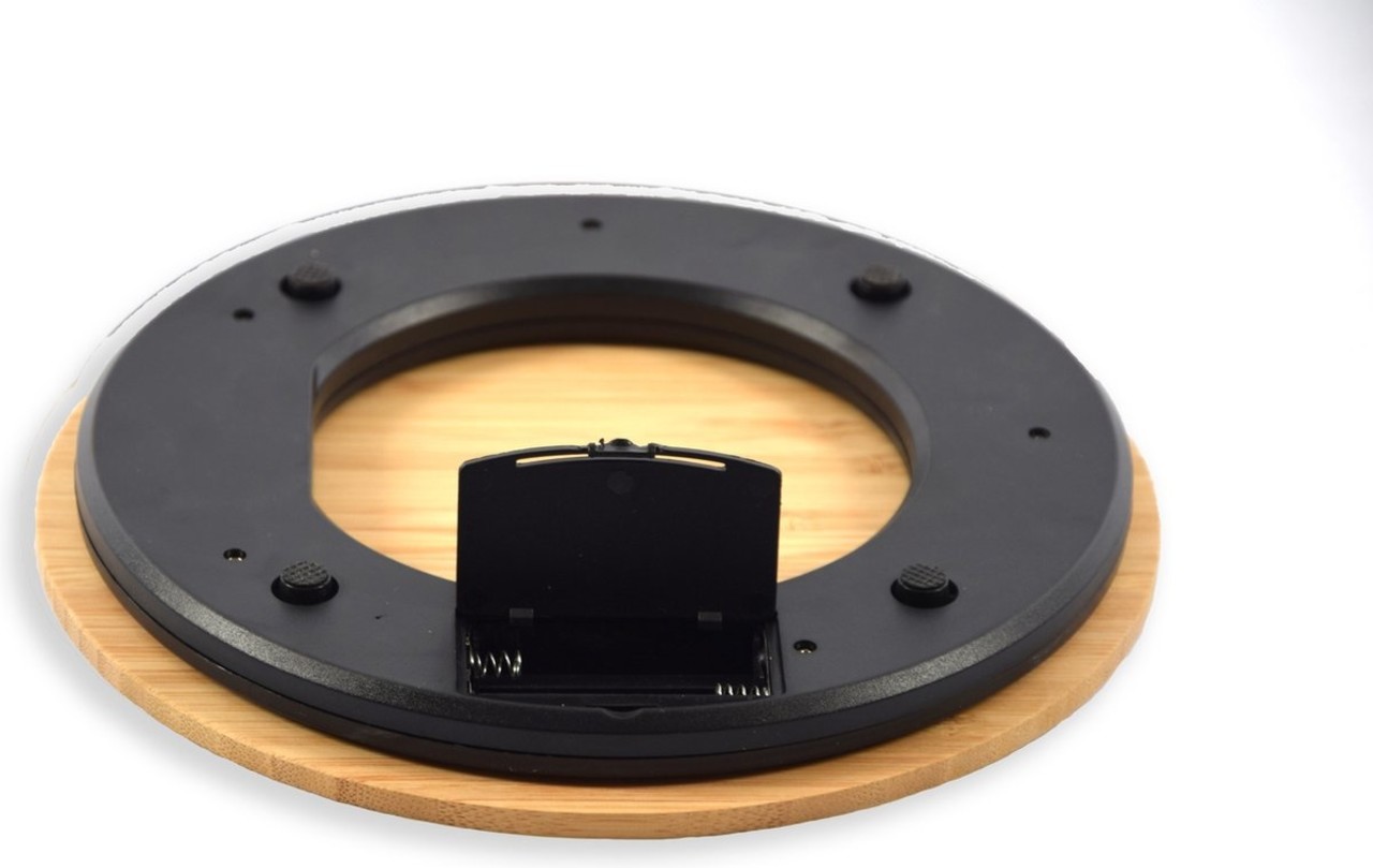 Merkloos Bamboo Kitchen Scales digital - Round - Up to 5 Kg - Kitchen Scales - Scale