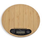 Merkloos Bamboo Kitchen Scales digital - Round - Up to 5 Kg - Kitchen Scales - Scale