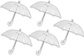 Transparent PVC Stick Umbrella 100cm – 5 Pack Clear Dome Umbrellas – Strong Windproof Wedding Umbrellas
