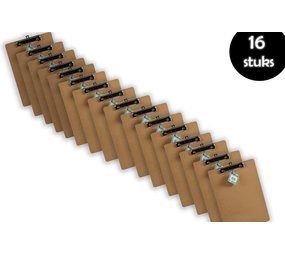 Discountershop 16x Klemborden - Klemborden A4 - Klemborden hout A4 31 x 22 x 1.5 cm Discountershop 16x Klemborden - Klemborden A4 - Klemborden hout A4 31 x 22 x 1.5 cm