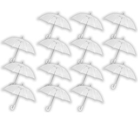 Discountershop Paraplu Transparant Groot 100 cm - Doorzichtige Koepelparaplu - Trouwparaplu 14 stuks - Stevige & Winddicht Discountershop Paraplu Transparant Groot 100 cm - Doorzichtige Koepelparaplu - Trouwparaplu 14 stuks - Stevige & Winddicht