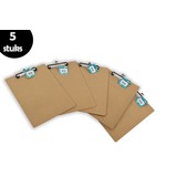 Discountershop 5x Klemborden - Klemborden A4 - Klemborden hout A4 31 x 22 x 1.5 cm Discountershop 5x Klemborden - Klemborden A4 - Klemborden hout A4 31 x 22 x 1.5 cm