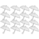Discountershop Grote Doorzichtige Paraplu 100 cm - Trouwparaplu Transparant - 16 stuks Voordelpak Bruidsparaplu - Windbestendig Discountershop Grote Doorzichtige Paraplu 100 cm - Trouwparaplu Transparant - 16 stuks Voordelpak Bruidsparaplu - Windbestendig