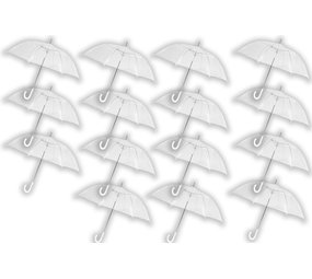 Discountershop Transparante Grote Paraplu 100 cm - Doorzichtige Koepelparaplu - 15 stuks Trouwparaplu - Transparante Bruidsparaplu- stijlvol - bruiloft - trouwen - fashionable - trouwparaplu Discountershop Transparante Grote Paraplu 100 cm - Doorzichtige Koepelparaplu - 15 stuks Trouwparaplu - Transparante Bruidsparaplu- stijlvol - bruiloft - trouwen - fashionable - trouwparaplu