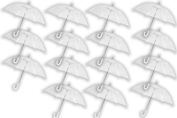 Onrustig Sturen Aanvankelijk 18 stuks Paraplu transparant plastic paraplu's 100 cm - doorzichtige -  Discountershop.nl