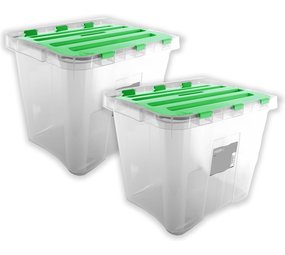 Merkloos Storage box 24 liters 2 pieces in the package Green - size 29.5 x 39 x 30 cm - Storage box - Storage box Merkloos Storage box 24 liters 2 pieces in the package Green - size 29.5 x 39 x 30 cm - Storage box - Storage box