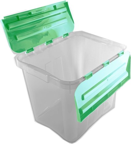 Merkloos Opbergbox 24 liter 2 stuks in de verpakking Groen - formaat 29.5 x 39 x 30 cm - Opbergdoos - Opbergkist