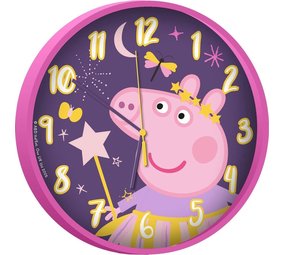 Nickelodeon Wall clock for children peppa pig 25cm | peppa pig wall clock | pink/purple Clock | Toys peppa pig