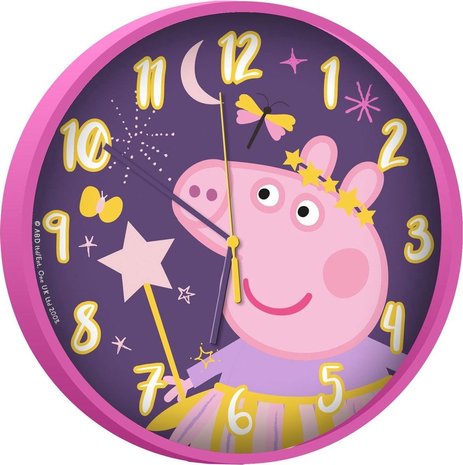 Nickelodeon Wandklok voor kinderen peppa pig 25cm | peppa pig wandklok | roze/paars Klok | Speelgoed peppa pig Nickelodeon Wandklok voor kinderen peppa pig 25cm | peppa pig wandklok | roze/paars Klok | Speelgoed peppa pig