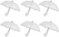 Transparent Wedding Umbrella 100cm – 6 Pack Clear Dome Umbrellas – Strong Windproof and Snow Proof Umbrella Set