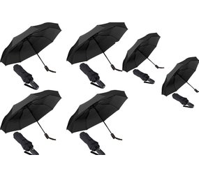 Discountershop 6x Automatic Storm Umbrella - Umbrella - Automatic, Foldable & Windproof up to 70 - 80 km p/h - Ø 95 cm - 7 panels - Double Layer - Black Discountershop 6x Automatic Storm Umbrella - Umbrella - Automatic, Foldable & Windproof up to 70 - 80 km p/h - Ø 95 cm - 7 panels - Double Layer - Black