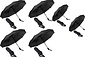 6x Automatic Storm Umbrella - Umbrella - Automatic, Foldable & Windproof up to 70 - 80 km p/h - Ø 95 cm - 7 panels - Double Layer - Black