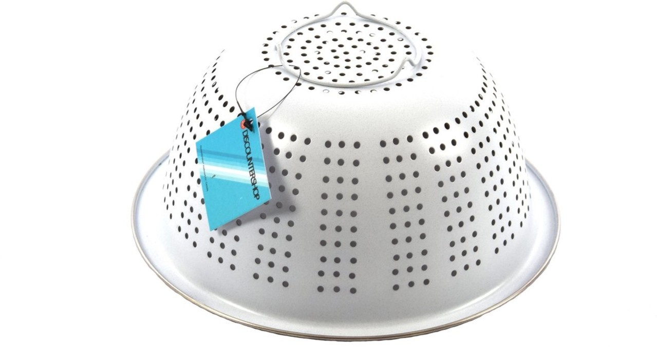 Discountershop Klein keuken vergiet RVS - Wit 24 cm Discountershop Klein keuken vergiet RVS - Wit 24 cm