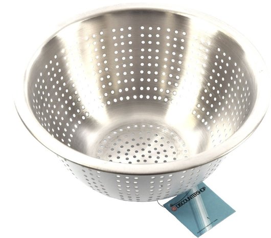 Discountershop Small kitchen colander stainless steel - White 24 cm Discountershop Small kitchen colander stainless steel - White 24 cm