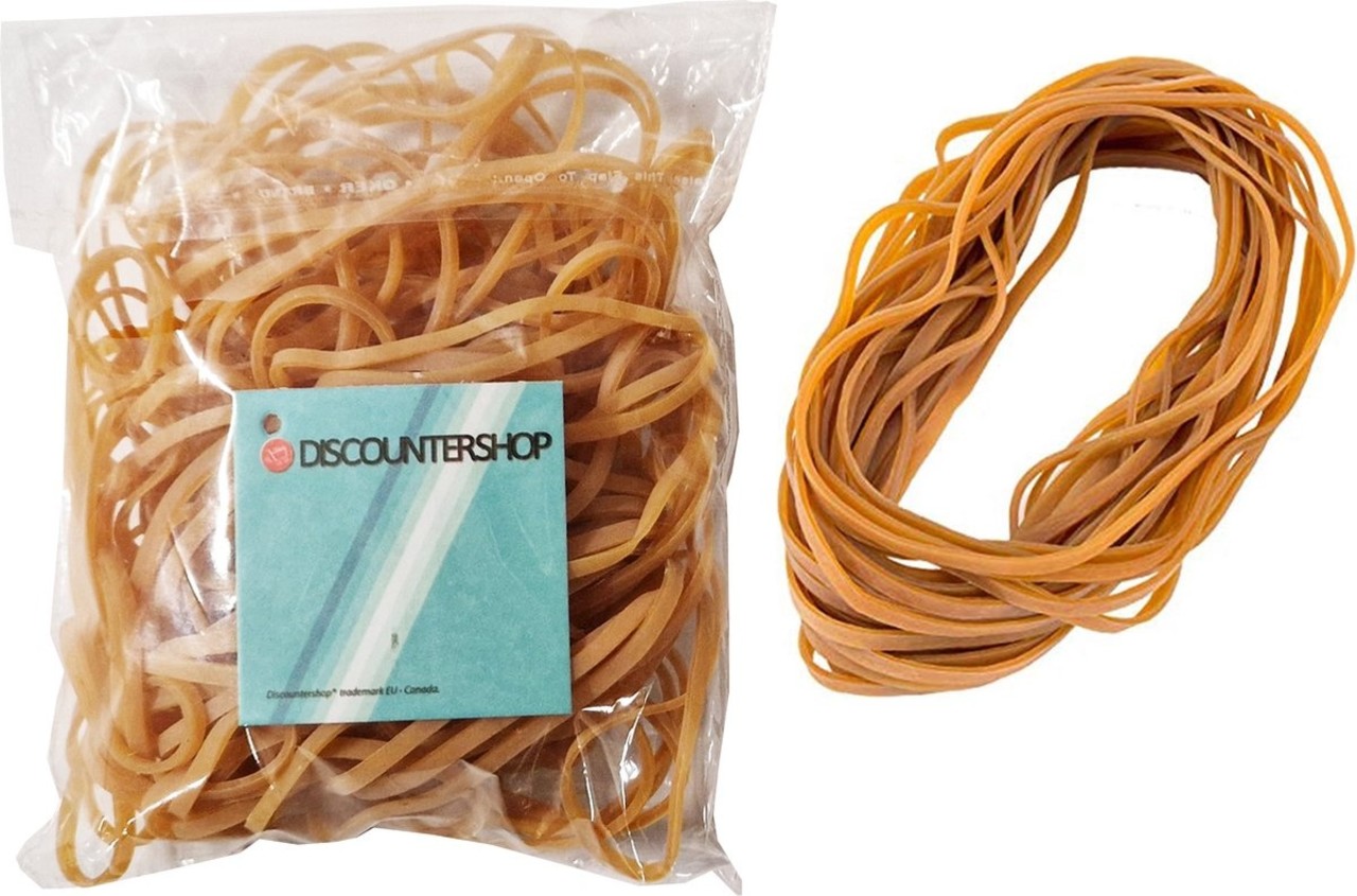 Discountershop 200x elastiekjes rubber met verschillende maten - Hobby & knutsel materiaal