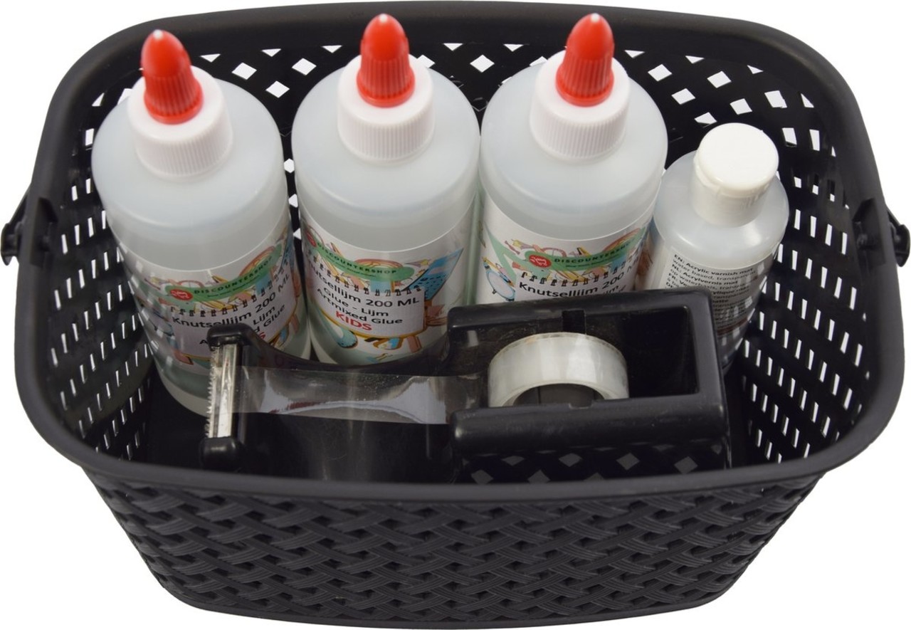 Discountershop Storage basket Storage tray Plastic storage bin with handles 5 liters Black organizer 22 x 12.9 x 15 cm Rattan Discountershop Storage basket Storage tray Plastic storage bin with handles 5 liters Black organizer 22 x 12.9 x 15 cm Rattan