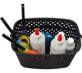 Discountershop Storage basket Storage tray Plastic storage bin with handles 5 liters Black organizer 22 x 12.9 x 15 cm Rattan Discountershop Storage basket Storage tray Plastic storage bin with handles 5 liters Black organizer 22 x 12.9 x 15 cm Rattan