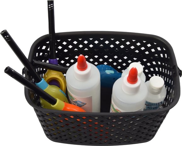 Discountershop Storage basket Storage tray Plastic storage bin with handles 5 liters Black organizer 22 x 12.9 x 15 cm Rattan Discountershop Storage basket Storage tray Plastic storage bin with handles 5 liters Black organizer 22 x 12.9 x 15 cm Rattan