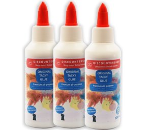 Discountershop Tacky glue with content of 100 ML - 3 pieces in the package - 300 ML Discountershop Tacky glue with content of 100 ML - 3 pieces in the package - 300 ML