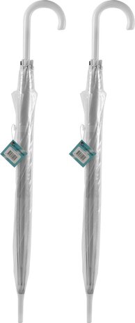 Discountershop Umbrella Transparent Large 100 cm - Transparent Wedding Umbrella - Bridal Umbrella for Rain & Snow - Pack of 8 Discountershop Umbrella Transparent Large 100 cm - Transparent Wedding Umbrella - Bridal Umbrella for Rain & Snow - Pack of 8