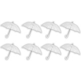 Discountershop Umbrella Transparent Large 100 cm - Transparent Wedding Umbrella - Bridal Umbrella for Rain & Snow - Pack of 8 Discountershop Umbrella Transparent Large 100 cm - Transparent Wedding Umbrella - Bridal Umbrella for Rain & Snow - Pack of 8