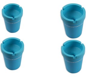 Discountershop 4 pieces Cup holder Car ashtray for the car - Car ashtray - car accessories - blue