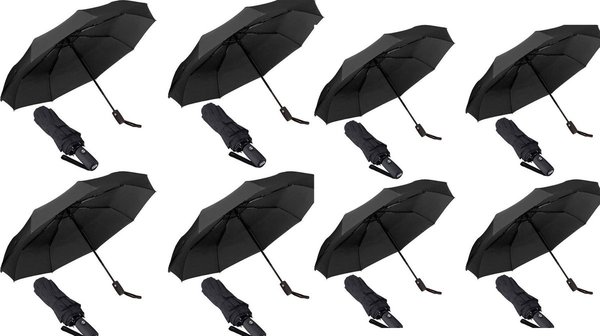 Discountershop 8x Automatische Stormparaplu - Paraplu – Automatisch, Opvouwbaar & Windproof tot 70 - 80 km p/u - Ø 95 cm - 7 panelen - Dubbele Laag - Zwart Discountershop 8x Automatische Stormparaplu - Paraplu – Automatisch, Opvouwbaar & Windproof tot 70 - 80 km p/u - Ø 95 cm - 7 panelen - Dubbele Laag - Zwart