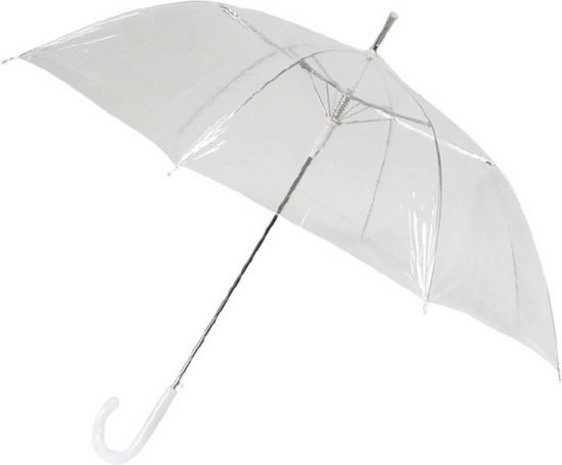 Discountershop Doorzichtige Paraplu Bruiloft 100cm – Transparante Trouwparaplu Groot, Sterke Windbestendige Paraplu voor Bruid en Gasten