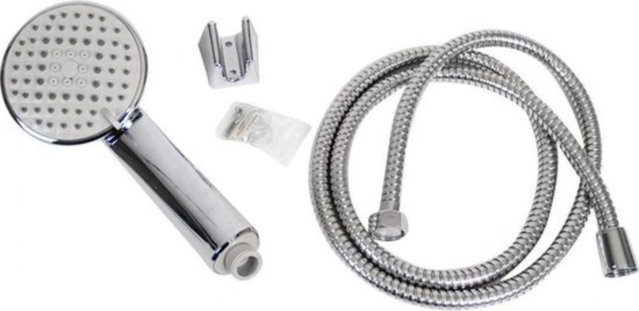 Merkloos Universal Water Saving Hand Shower with 5 functions with 1.5m hose with wall holder - 10cm shower head - Chrome - Shower head with hose - Bathroom - Shower - Shower