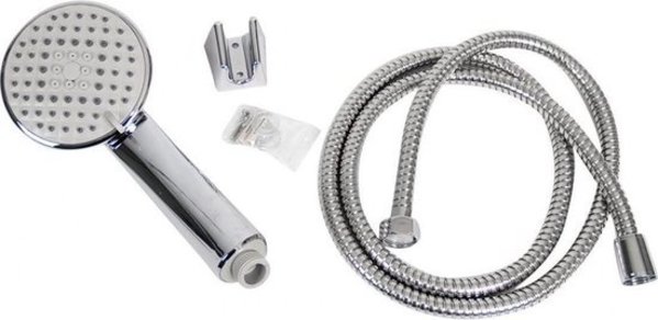 Merkloos Universal Water Saving Hand Shower with 5 functions with 1.5m hose with wall holder - 10cm shower head - Chrome - Shower head with hose - Bathroom - Shower - Shower