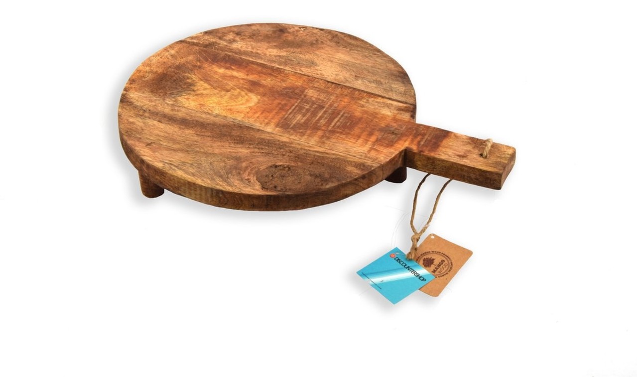 Discountershop Serving board - Tapas board Cutting board - mango wood Sustainable - round - 39.5x29.5 cm Discountershop Serving board - Tapas board Cutting board - mango wood Sustainable - round - 39.5x29.5 cm