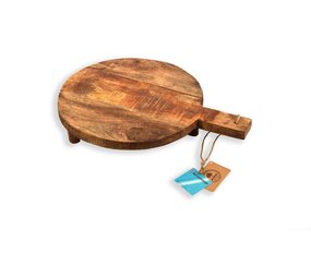 Discountershop Serving board - Tapas board Cutting board - mango wood Sustainable - round - 39.5x29.5 cm Discountershop Serving board - Tapas board Cutting board - mango wood Sustainable - round - 39.5x29.5 cm